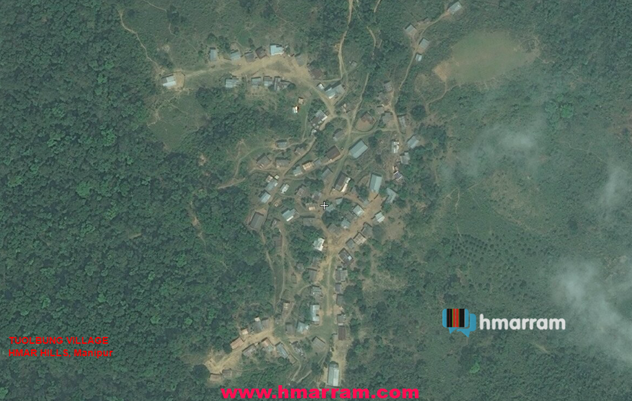 Ariel view of Tuolbung Village in Hmar Hills, Manipur.